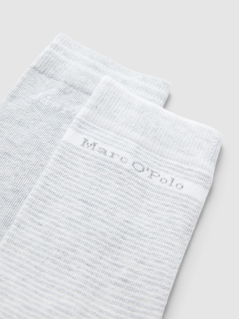 Socken mit Label-Detail im 2er-Pack Modell 'MARTHA' in hellgrau meliert