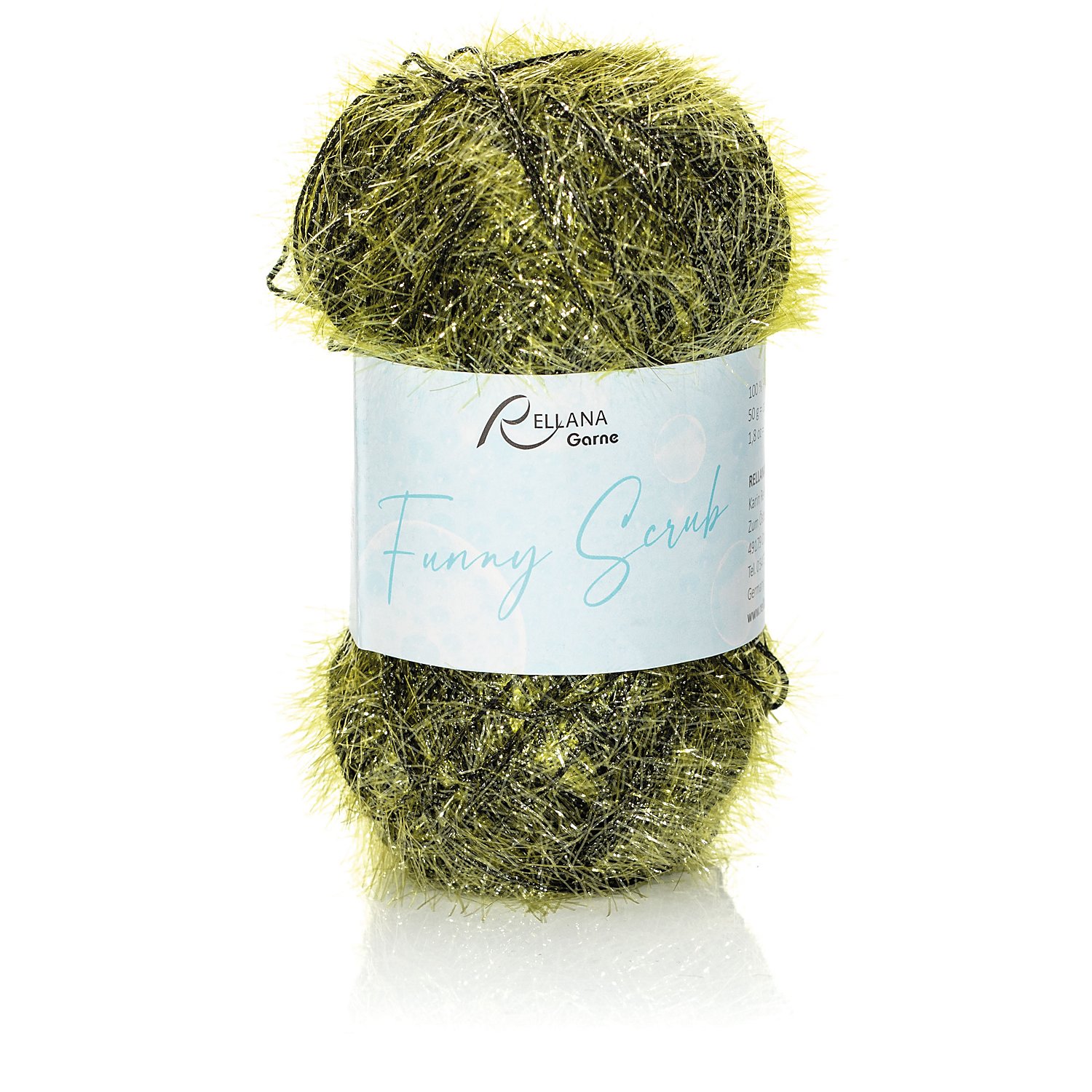 Rellana Wolle Funny Scrub – Schwammgarn, gelb-schwarz color