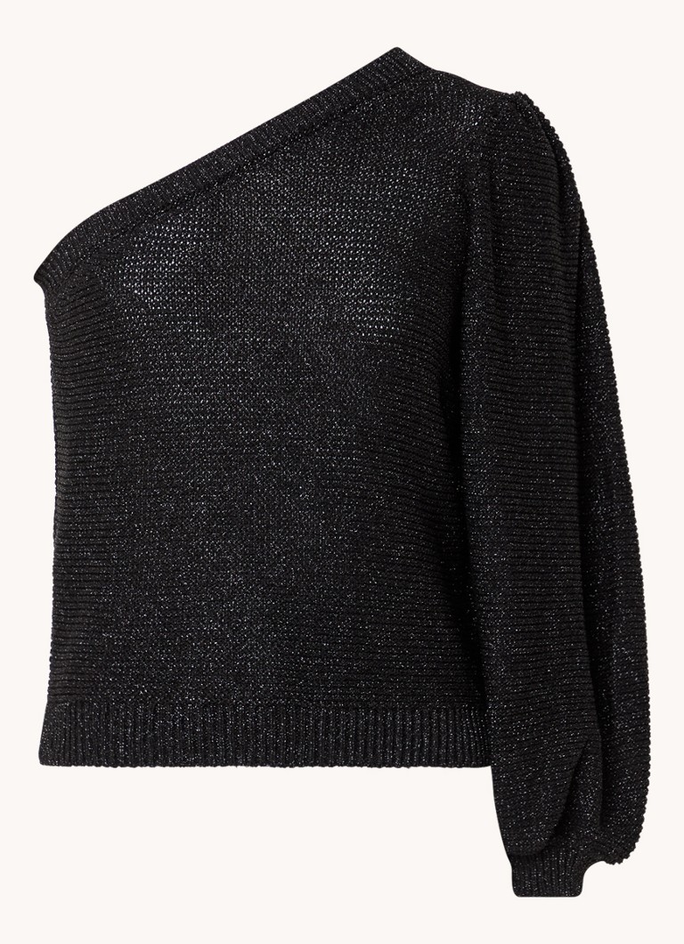 ba&sh Galvin paksu neulepusero epäsymmetrisellä pääntiellä ja lurex-materiaalista