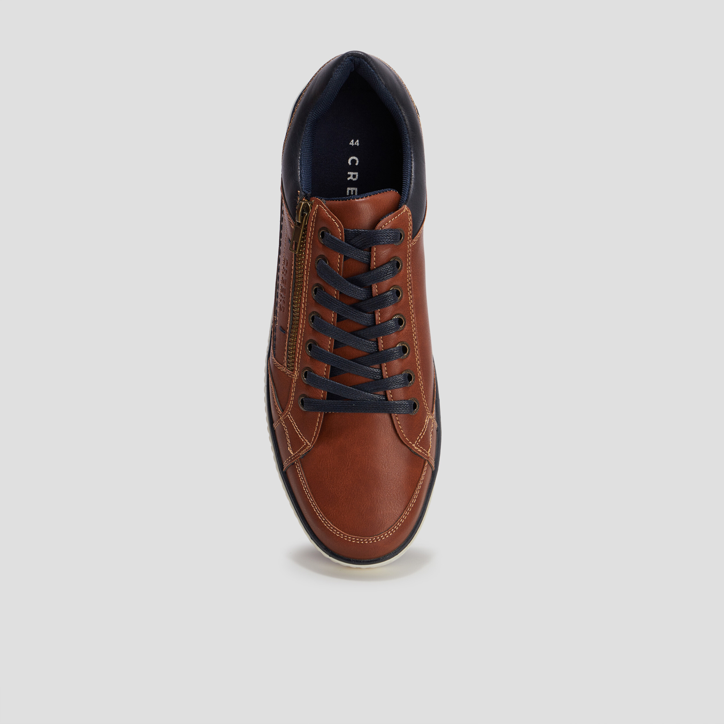 Sneakers zippées Creeks marron cognac homme | La Halle