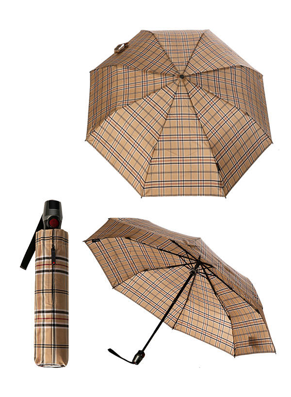 Knirps, Regenschirm, Duomatik, beige kariert