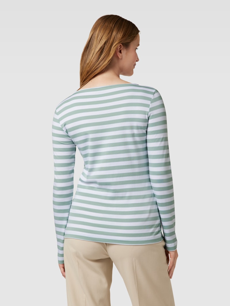 Longsleeve mit Streifenmuster in schilf
