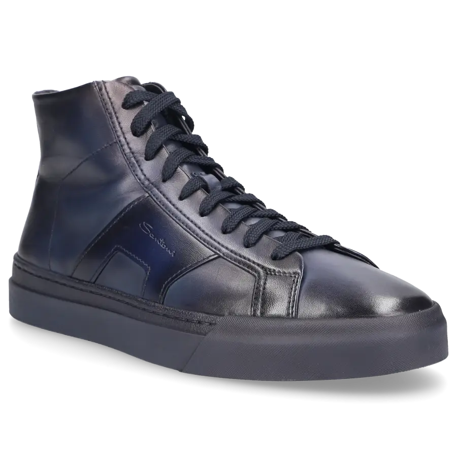 Santoni - Sneaker high DOUBLE BUCKLE blau - blau