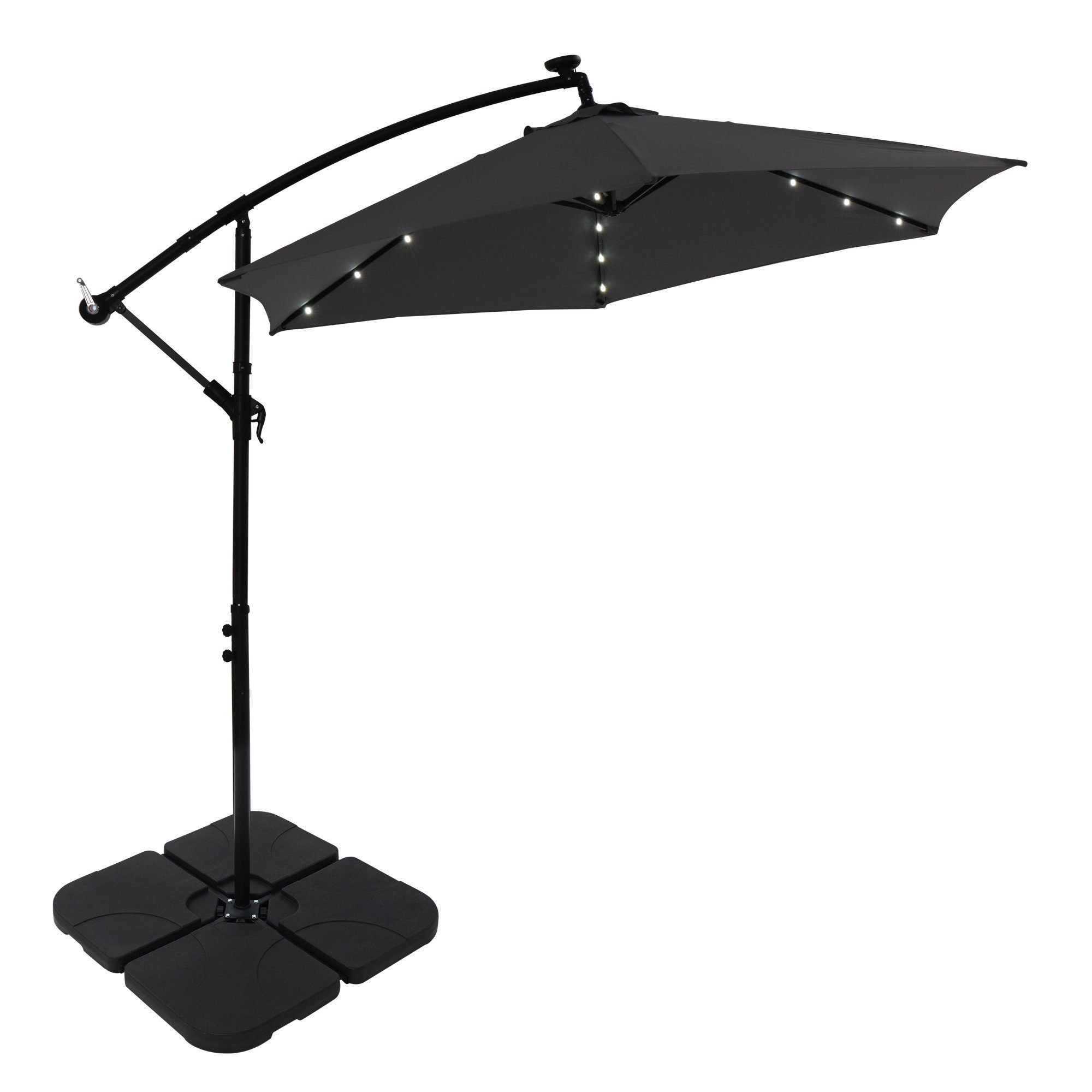 Melko Kunststoffschirmständer Sonnenschirmständer Schirmhalter Schirmständer 60 L / 80 kg 4er Set Ampelschirmständer Outdoor Schirmgewicht Bodenkreuz Schirmfuß Wasser Sand Gefüllt Garten, Stück, 4 tlg.