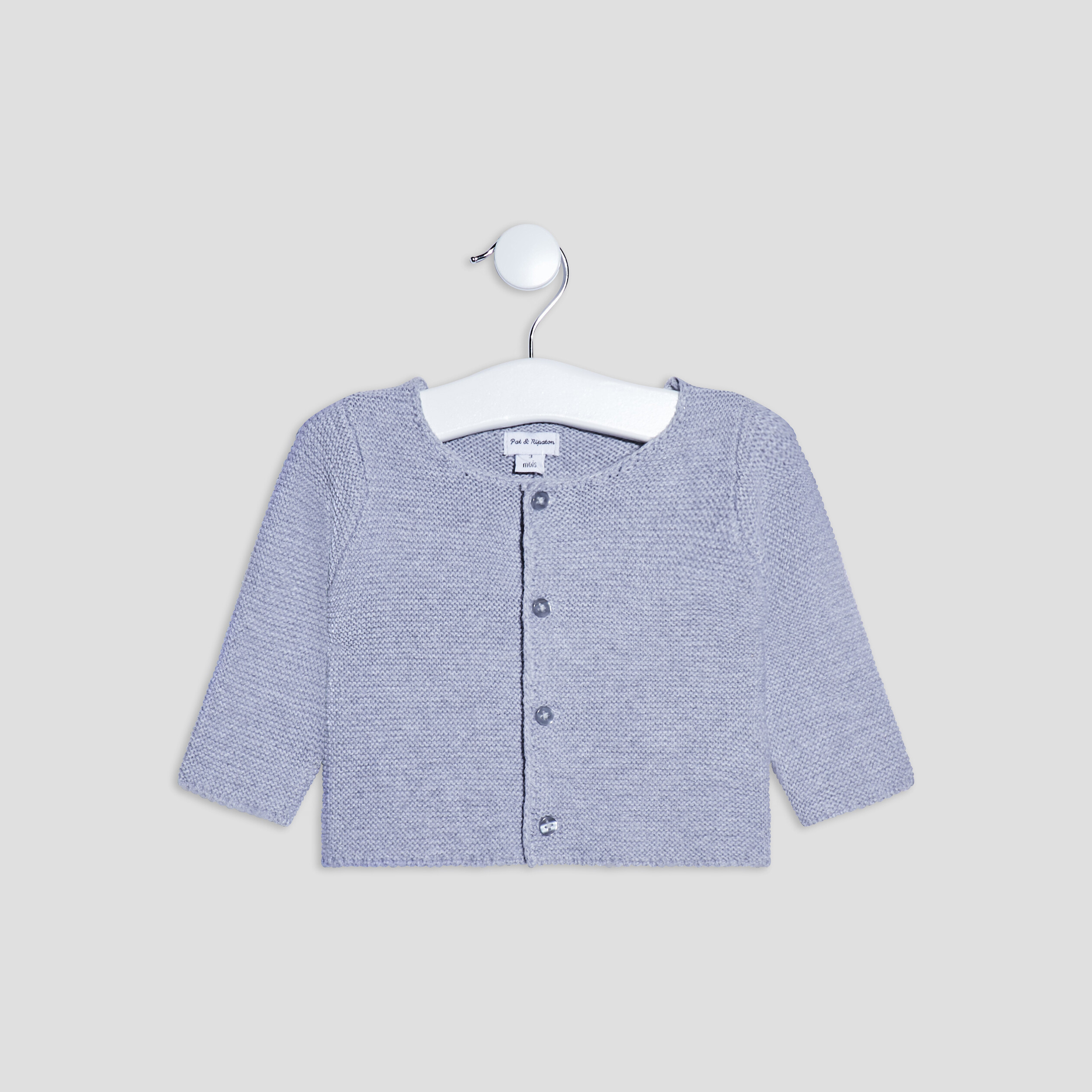 Gilet coton boutonné Pat et Ripaton gris bébé garçon | La Halle