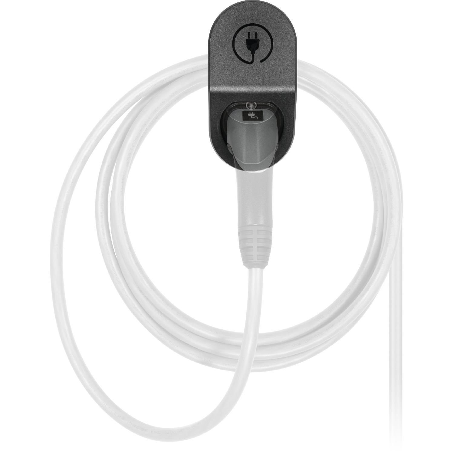 TechniSat Kabel- und Steckerhalter Typ 2 Wandhalterung für Ladekabel Elektroauto Elektroauto-Ladestation-Halterung, (Kabelaufhängung für alle Ladekabel mit Typ 2 Stecker, einfache Montage)