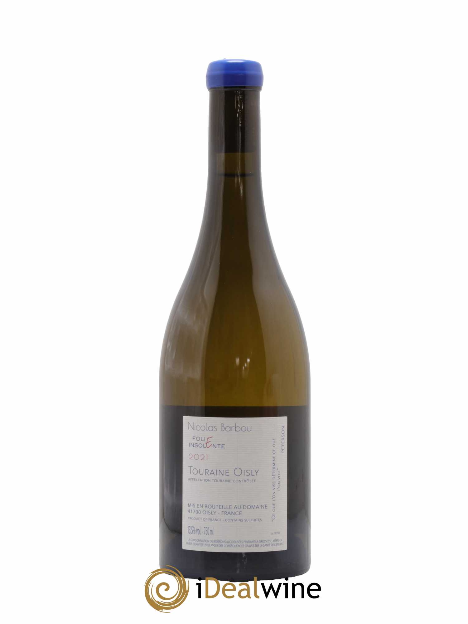 Touraine-Oisly Folie Insolente Nicolas Barbou  2021 - Lot de 1 Bouteille