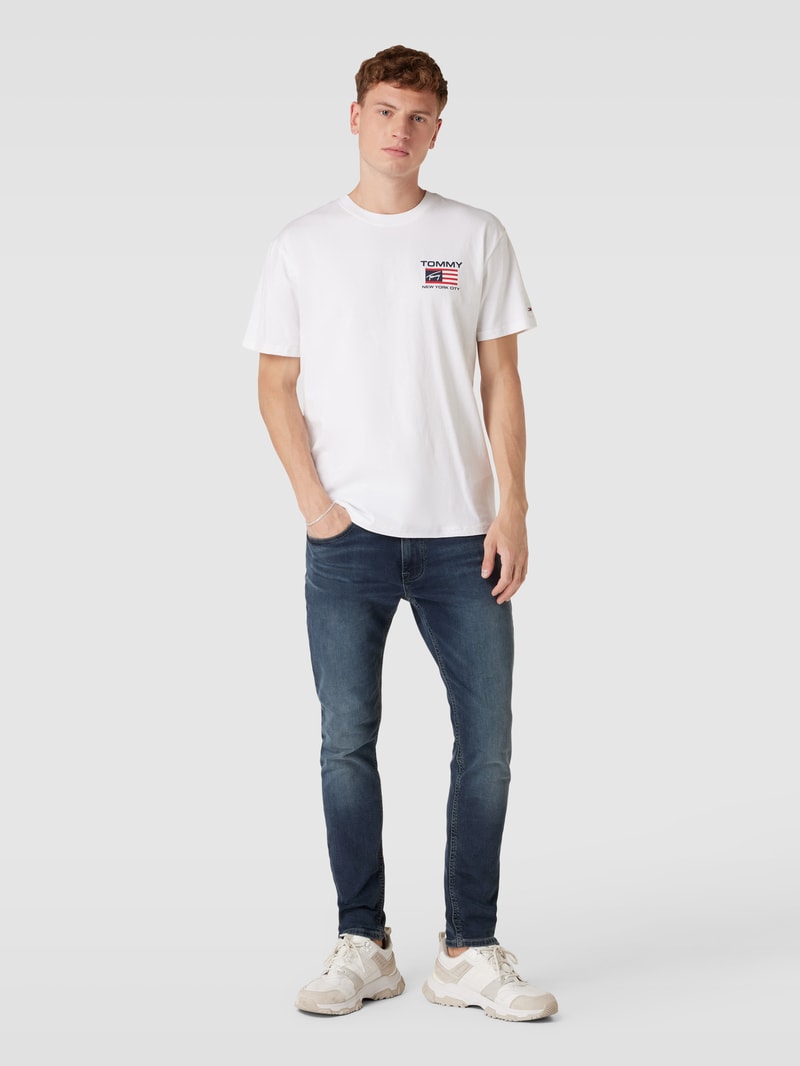 Slim Fit Jeans mit Label-Detail Modell 'AUSTIN' in schwarz
