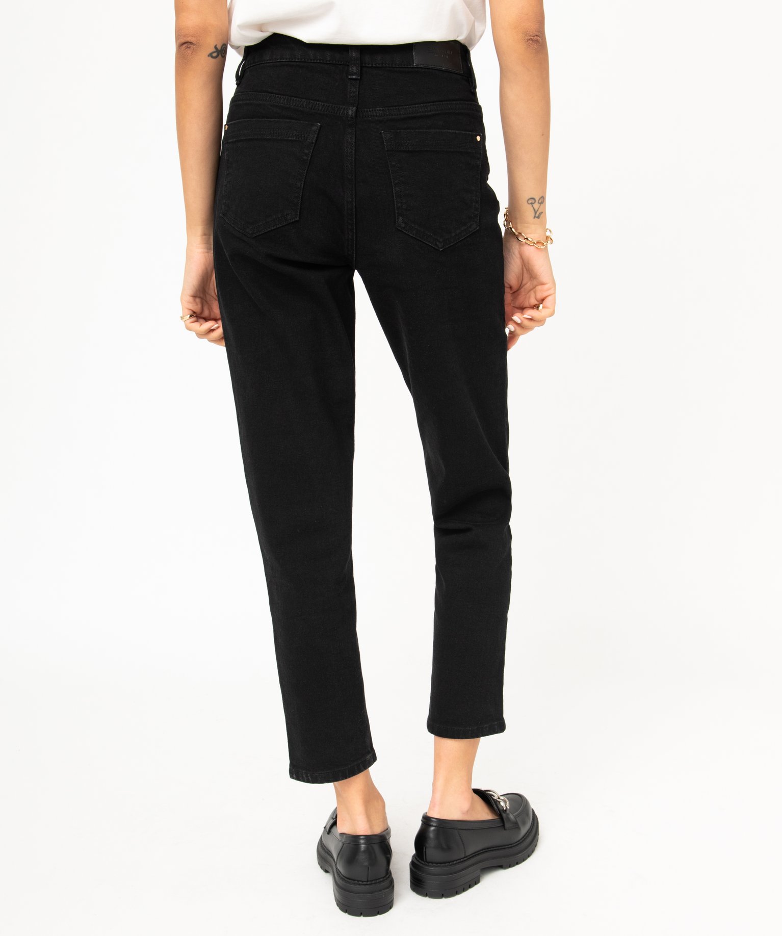 Jean Mom taille haute femme noir | GEMO