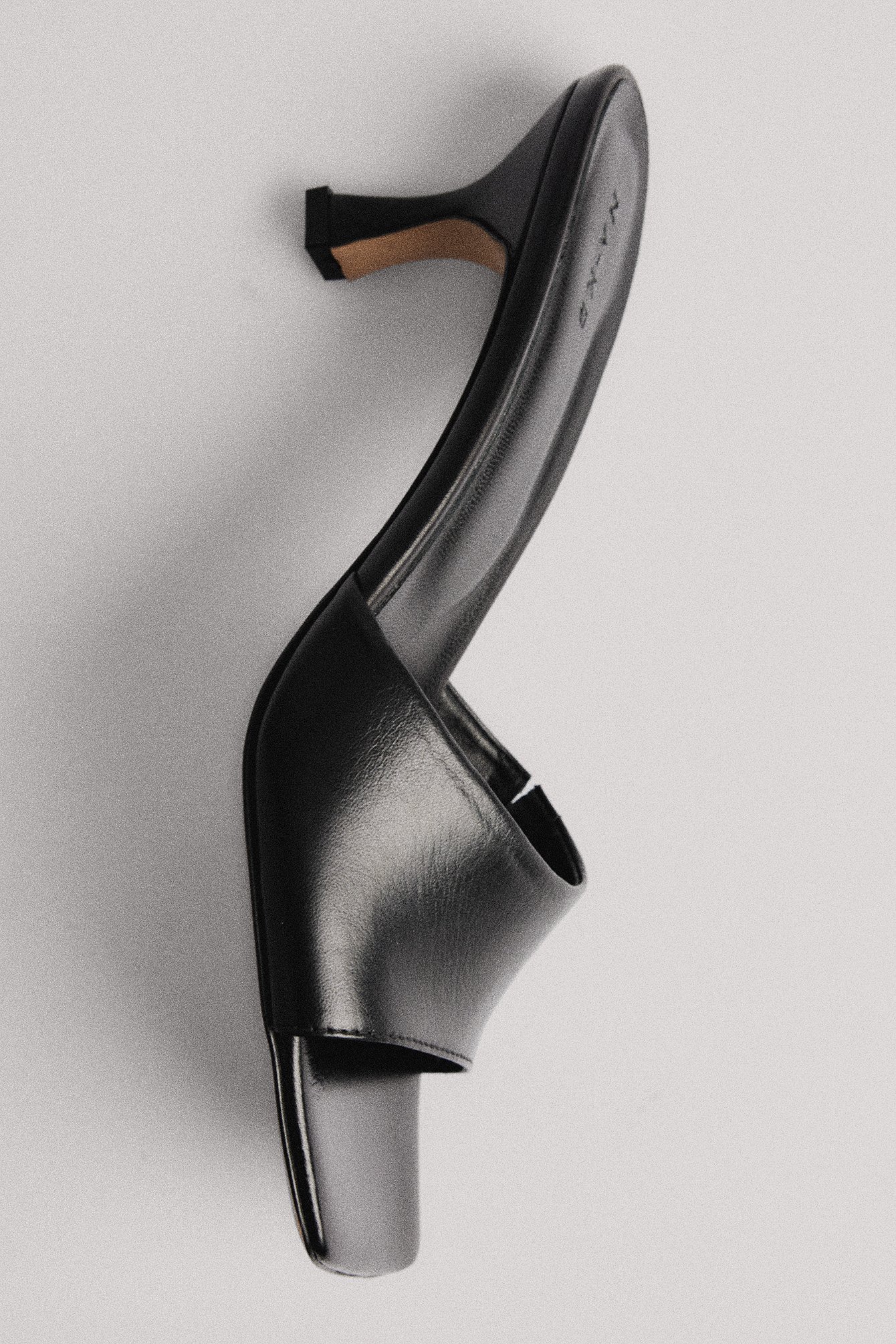 Basic Leder-Pantoletten mit Stilettoabsatz