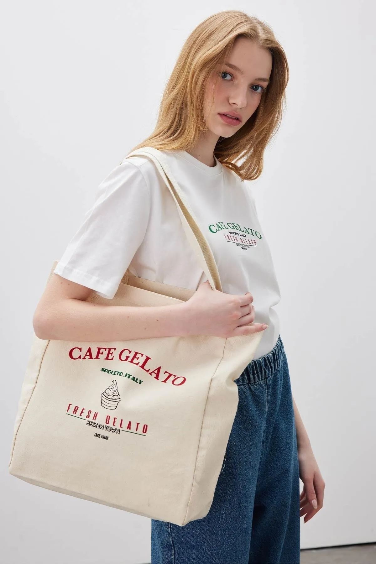 Manuka  BEDRUCKTE GÄSTE STOFFTASCHE CAFE GELATO