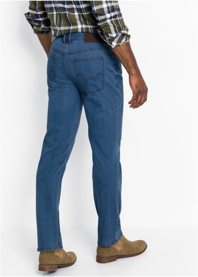 Regular Fit Stretch-Jeans, Straight mit recyceltem Polyester (2er Pack)