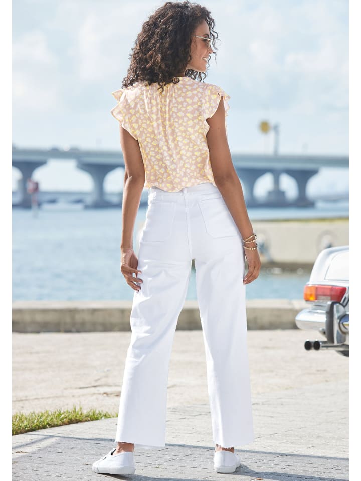 LASCANA Weite Jeans in weiß günstig kaufen