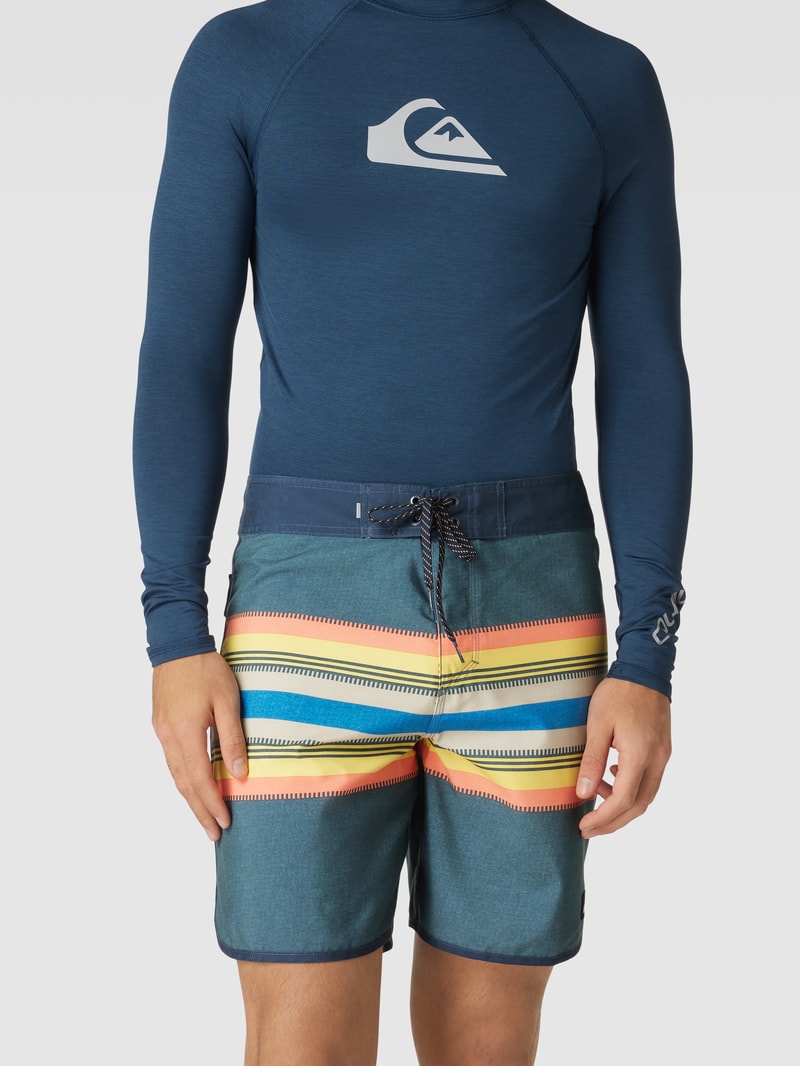 Badehose mit Streifenmuster Modell 'EVERYDAY SCALLOP' in marineblau