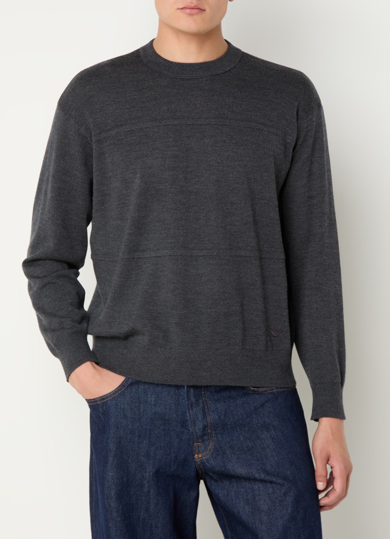 Emporio Armani Fine-knit pullover in virgin wool blend