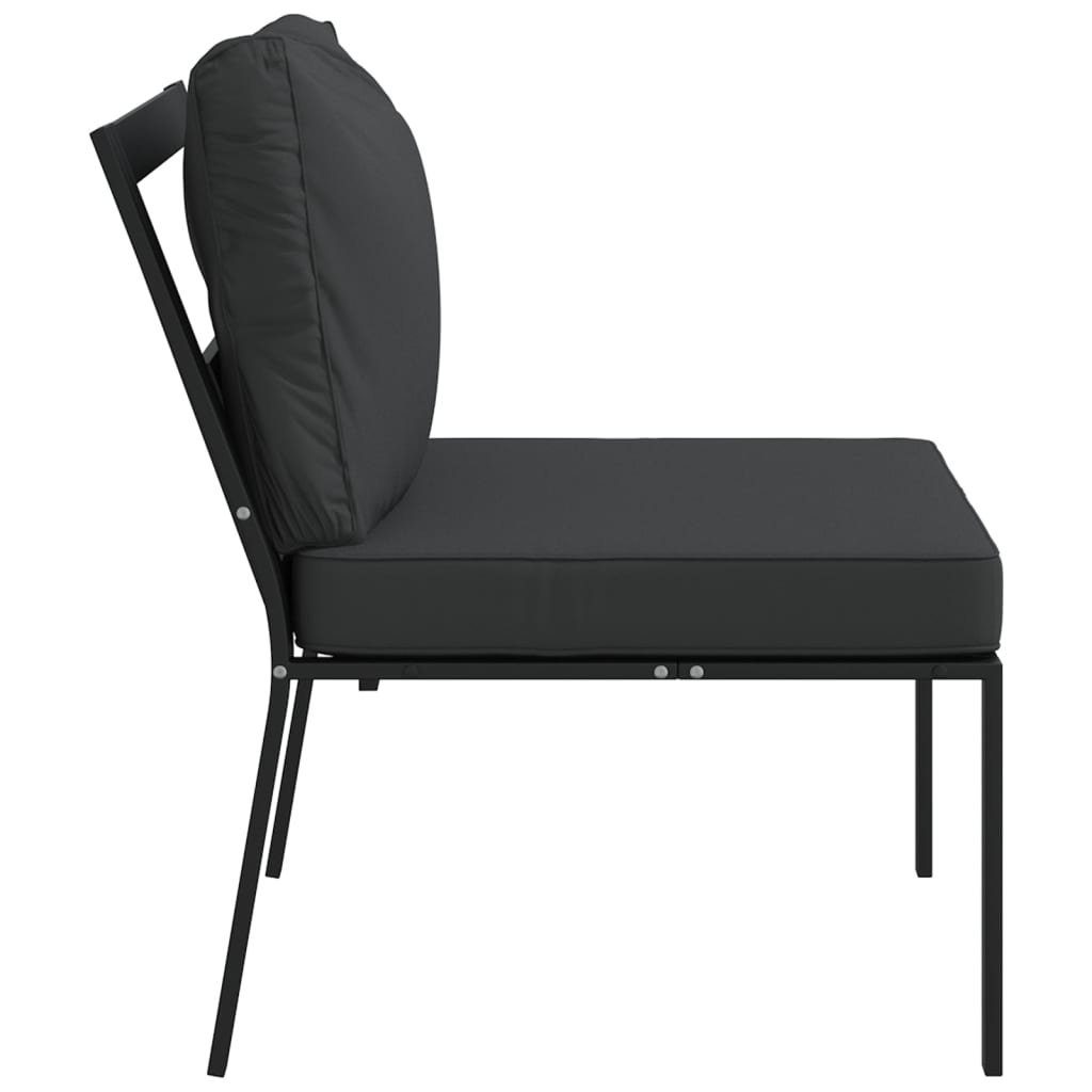 vidaXL Loungesofa Gartenstühle mit Grauen Kissen 2 Stk. 60x74x79 cm Stahl, 2 Teile