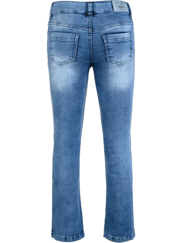 Blue Effect Flared Jeans high waist slim fit in medium blue günstig kaufen