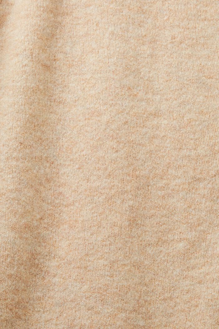 Geknöpfter Cardigan mit V-Ausschnitt, Wollmix