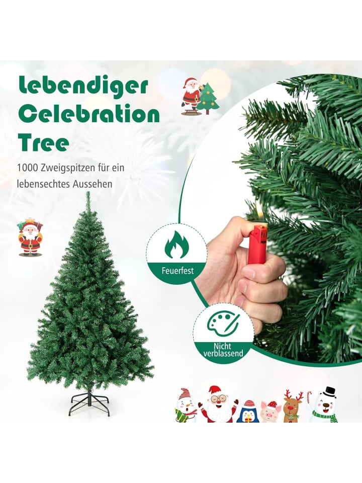 COSTWAY Künstlicher Weihnachtsbaum in Grün günstig kaufen 180 cm
