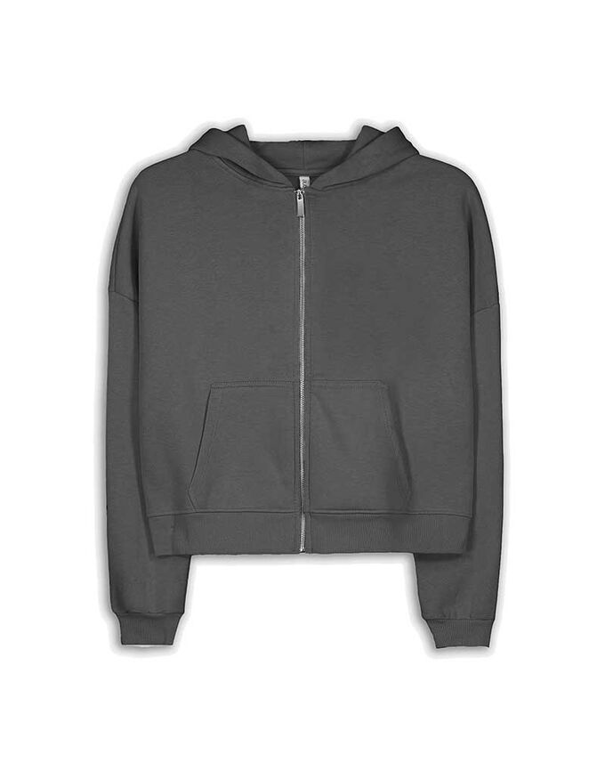 Cropped Sweatjacke - einfarbig