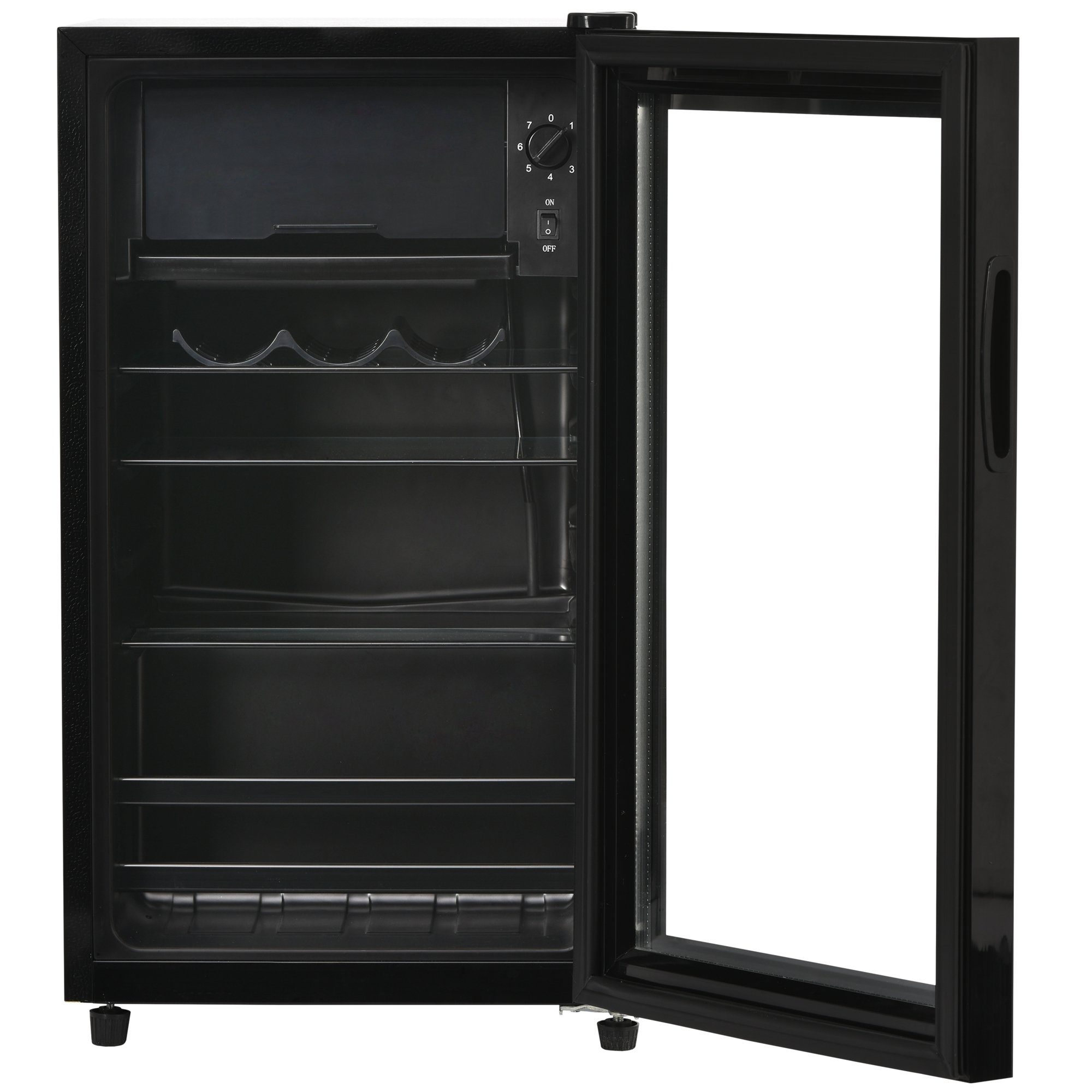 Ulife Getränkekühlschrank SC-76A, 71.6 cm hoch, 40 cm breit, höhenverstellbare Füße, Gefrierfach 6L, Kühlfach 70L, Energieklasse F