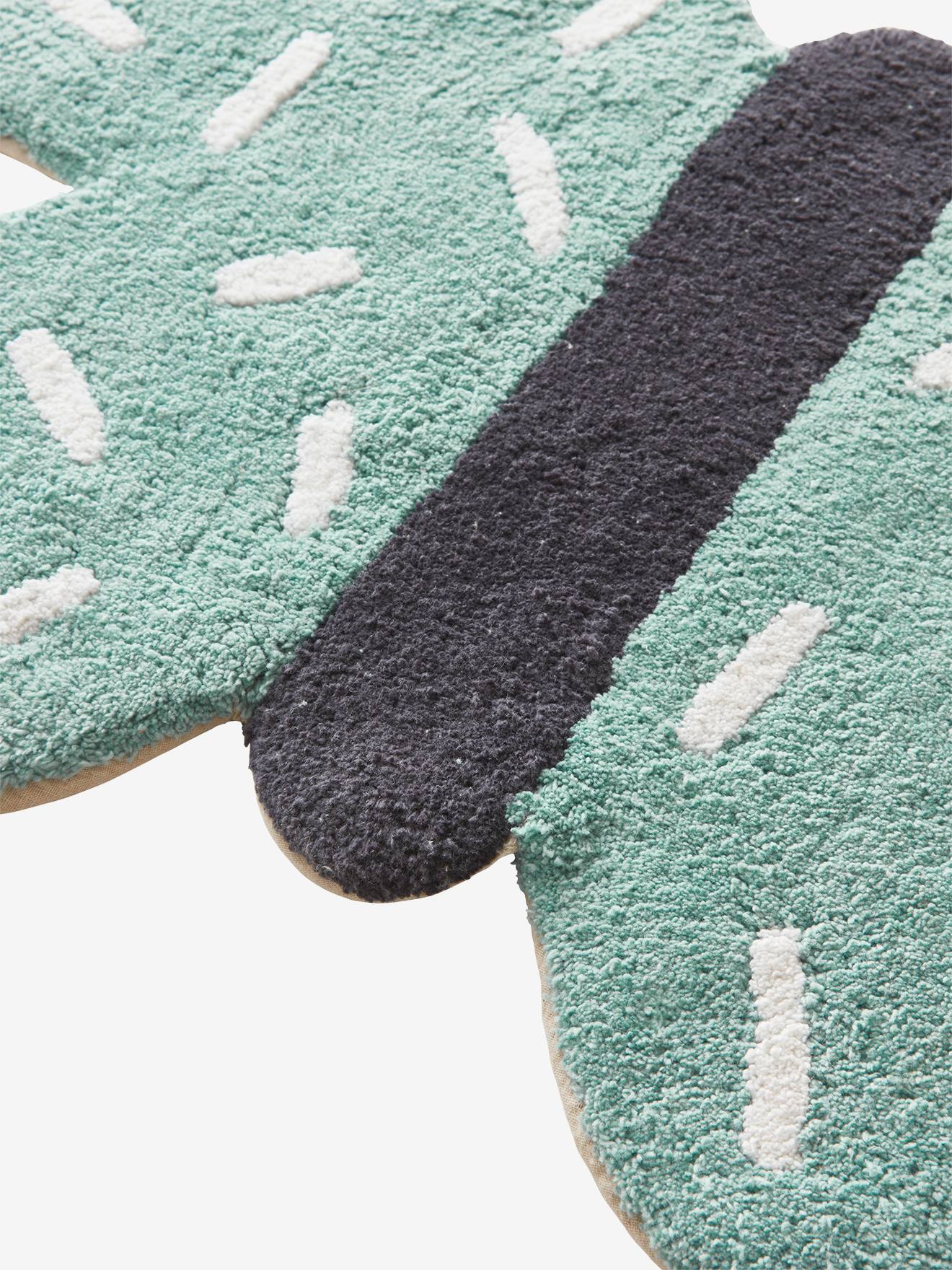 Tapis en éponge Papillon bleu/blanc