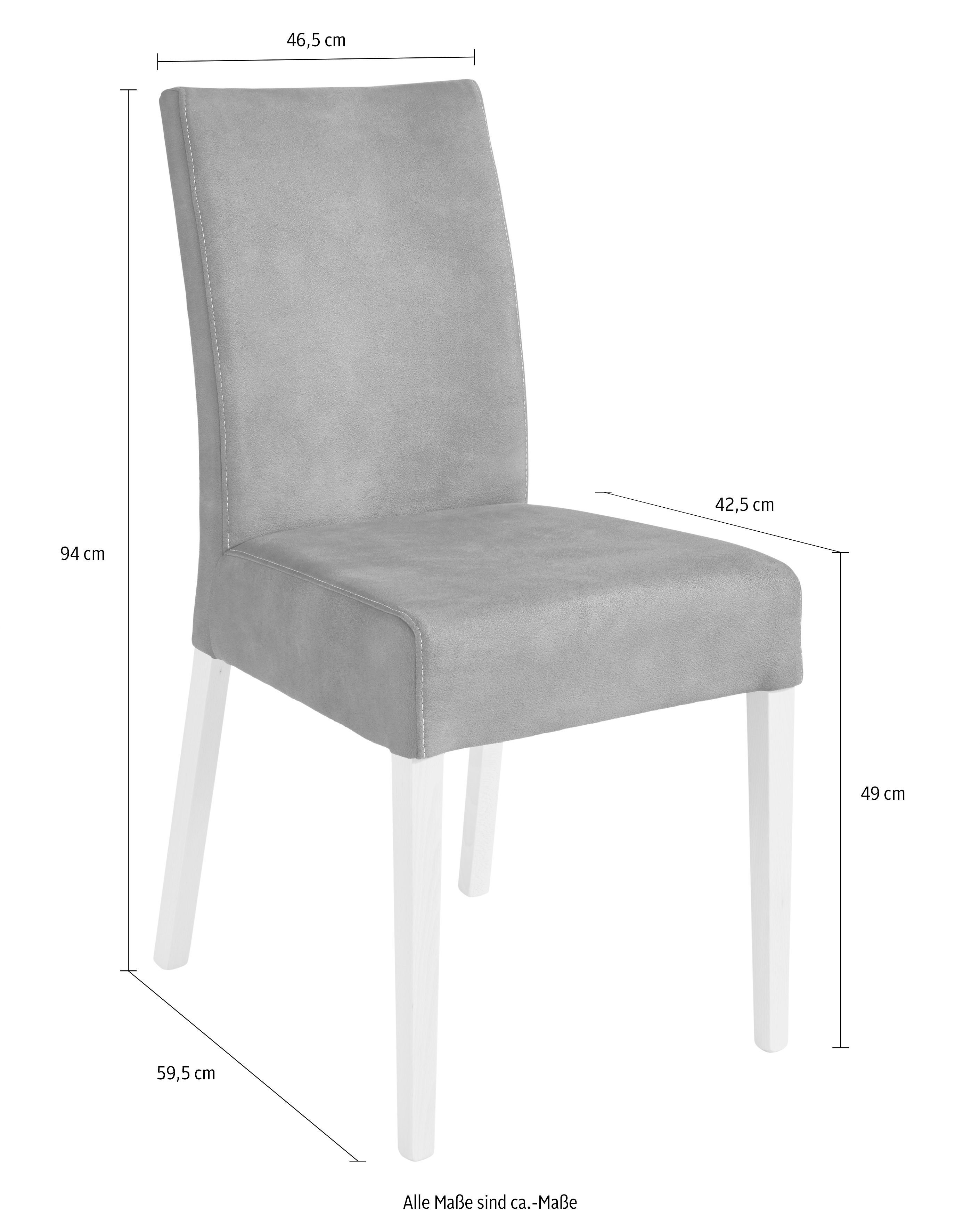 Home affaire 4-Fußstuhl Umag (Set, 2 St), Sitz und Rücken gepolstert