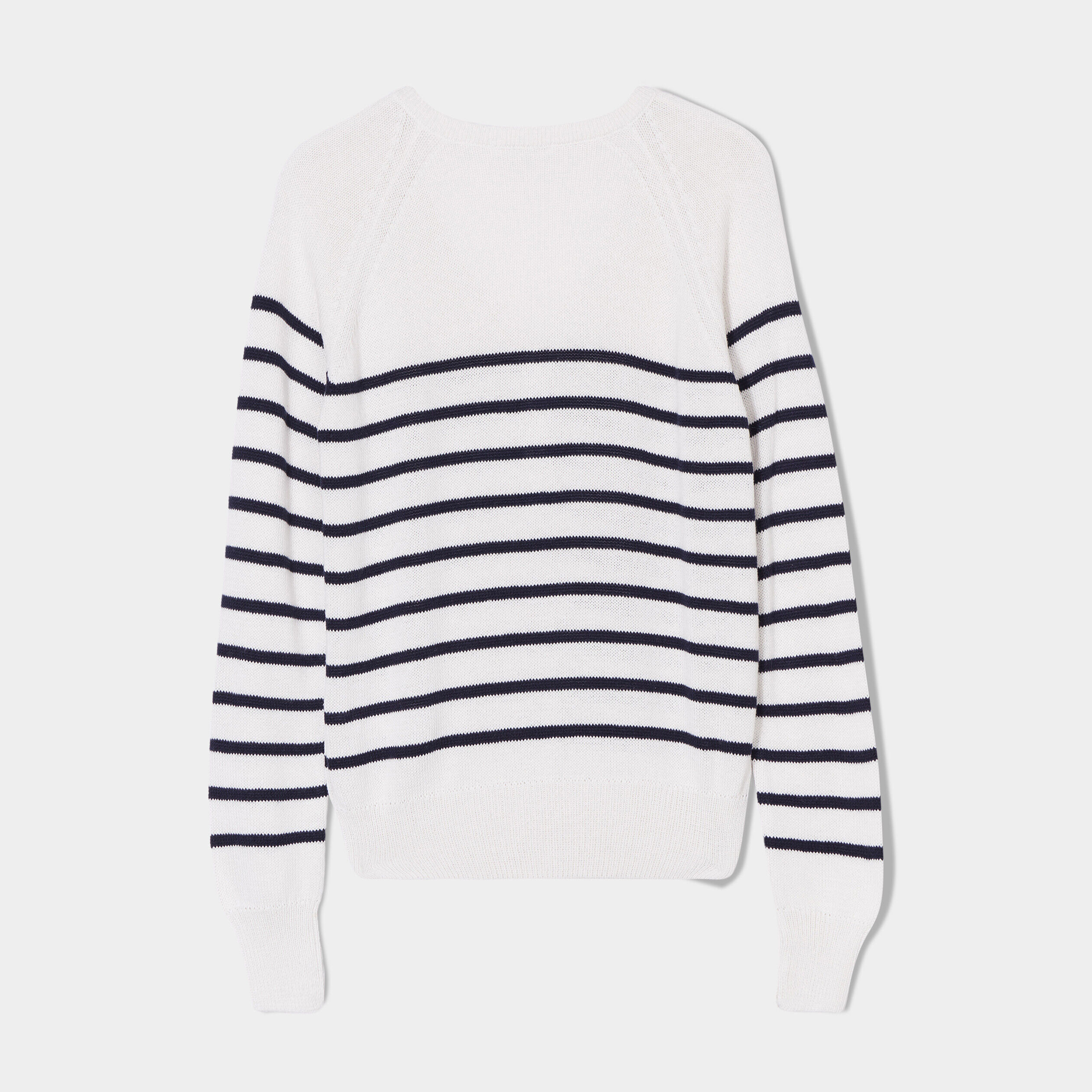 Pull manches longues col en V ecru femme | Cache Cache