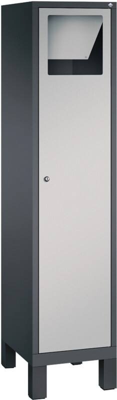 C P S 3000 Evolo Metall Schließfach 1 Tür Zylinderschloss 420 x 500 x 1.850 mm Schwarz 48070-210 S10131