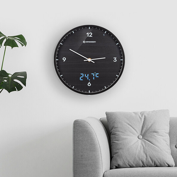 Wanduhr MyTime LEDsec, schwarz