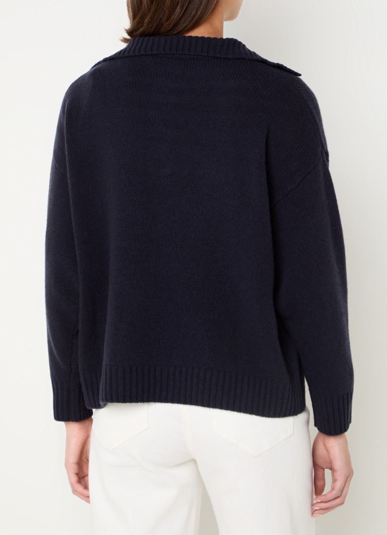 Tricou MaxMara Agre din lână virgină fină, cu decolteu în V.