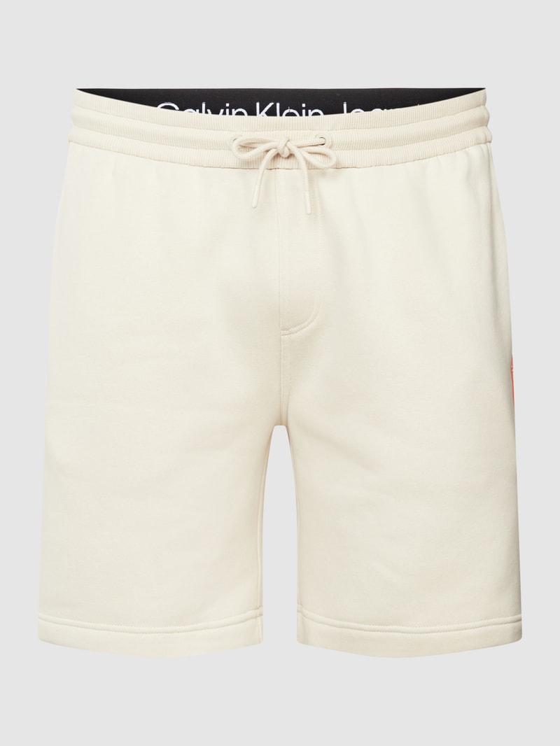PLUS SIZE Sweatshorts mit Label-Details in beige