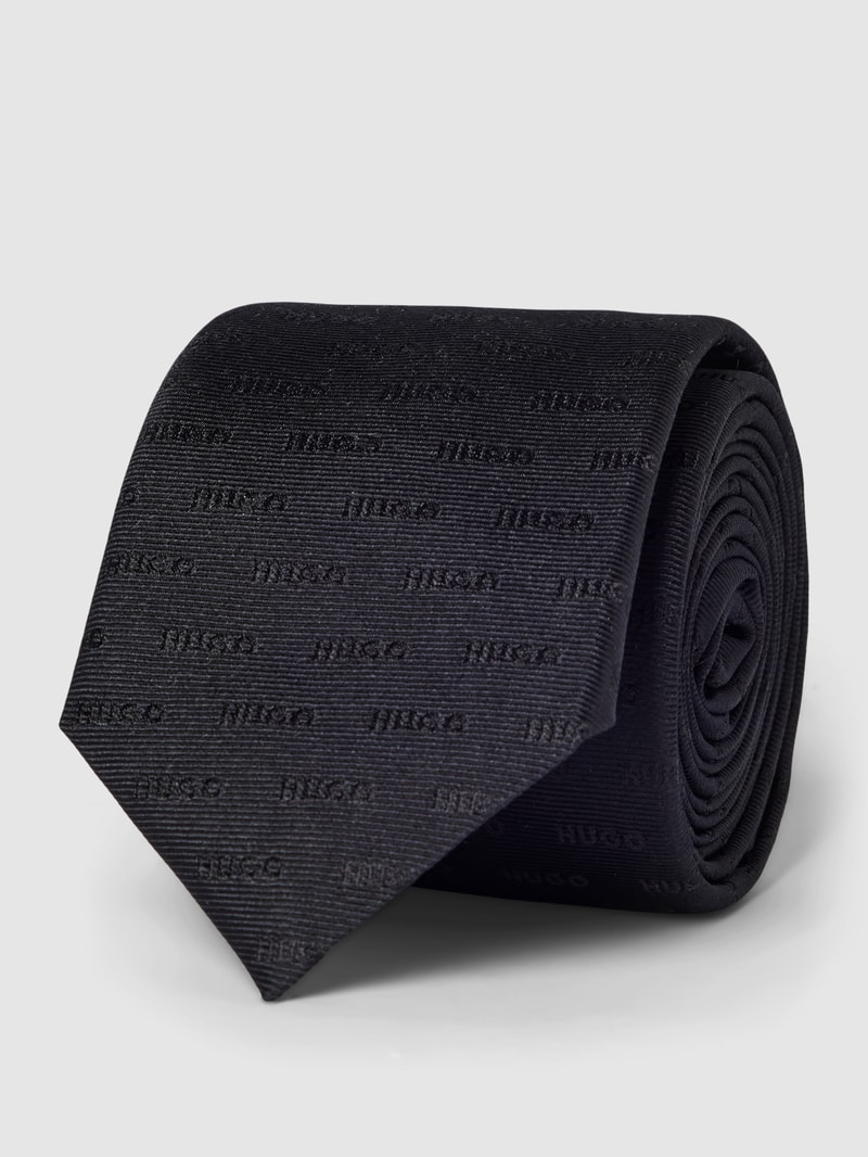 Seidenkrawatte mit Allover-Muster Modell 'Tie' in schwarz