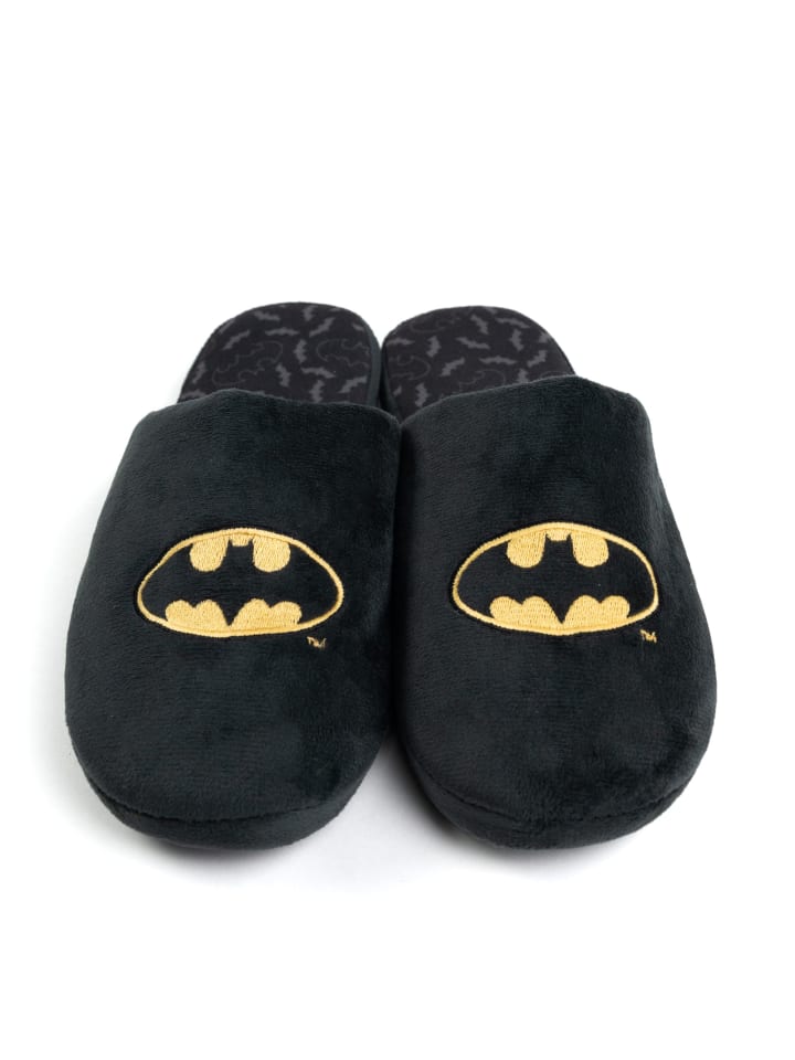 Batman DC Comics Batman Hausschuhe Puschen Schlappen Slipper Pantoffeln in schwarz günstig kaufen