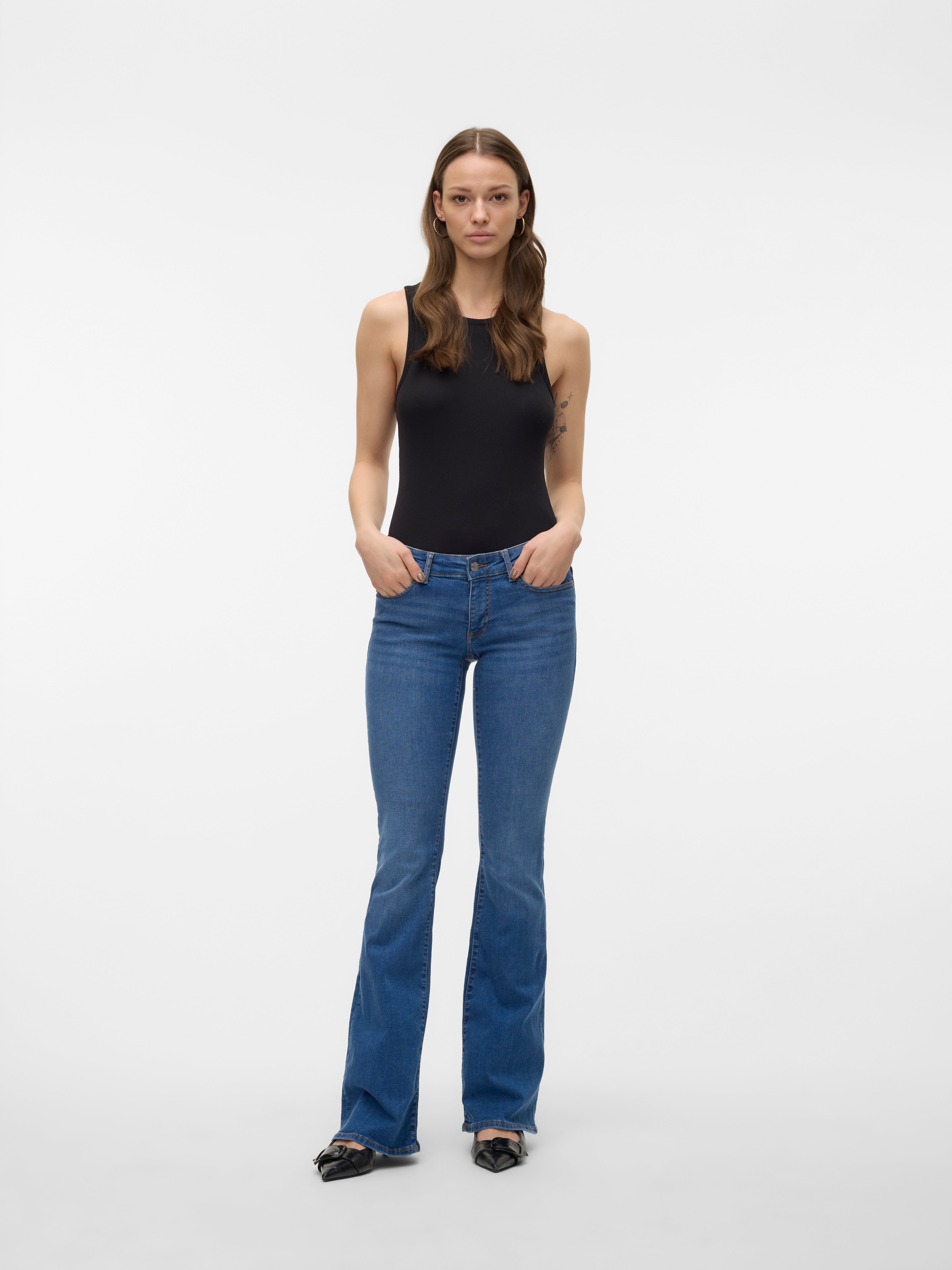VMSIGI Niedrige Taille Ausgestellt Jeans