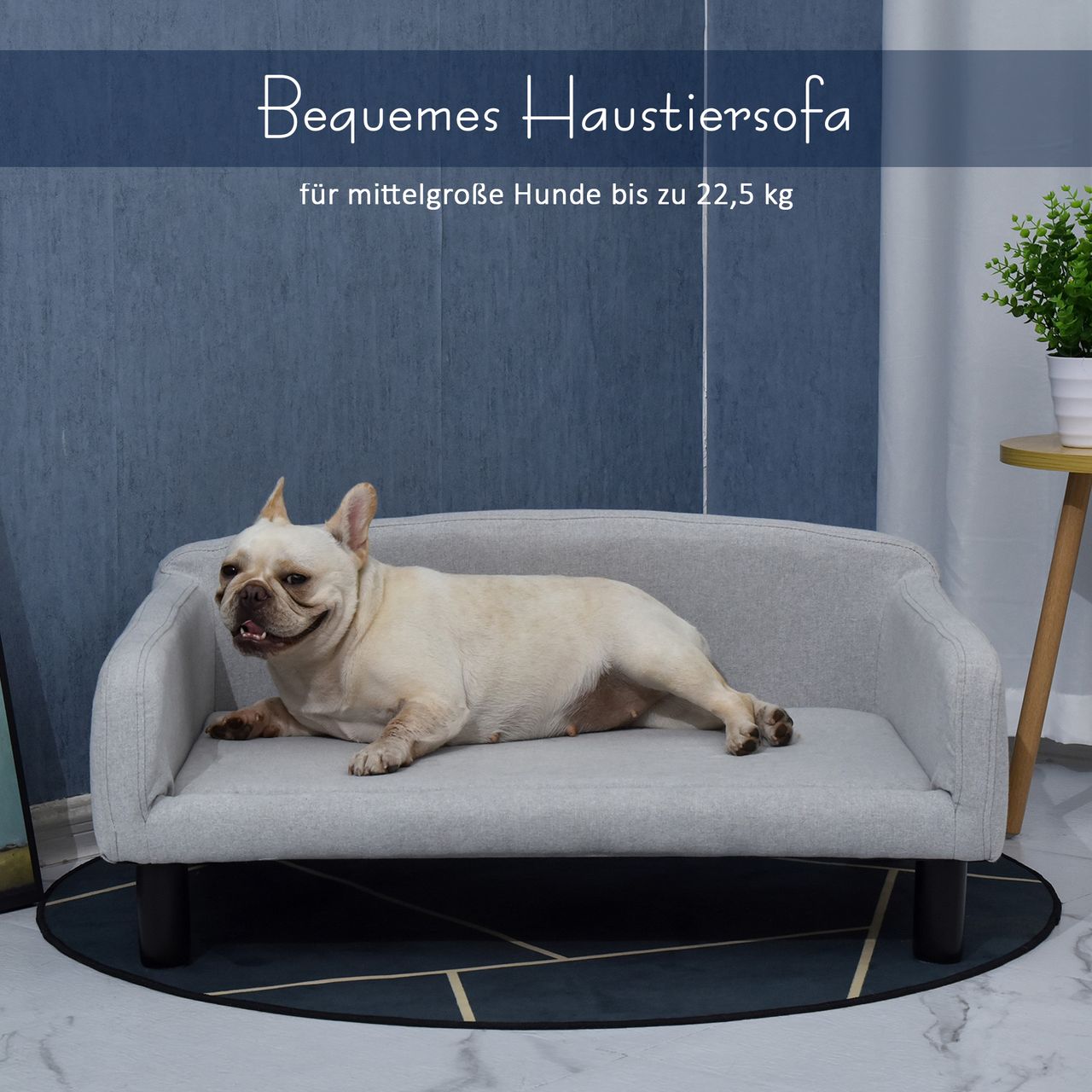 PawHut Hundesofa mit Weichem Bezug Haustiersofa Hundebett Katzensofa Holzbeinen
