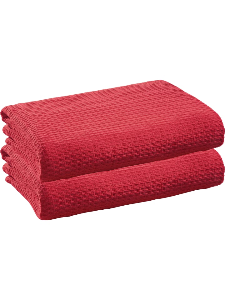 Erwin Müller Baumwolle Sommer-Decke 2er-Pack Siena in rot günstig kaufen