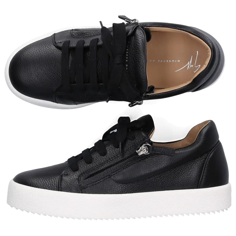 Giuseppe Zanotti - Sneaker low FRANKIE Kalbsleder Logo schwarz - schwarz