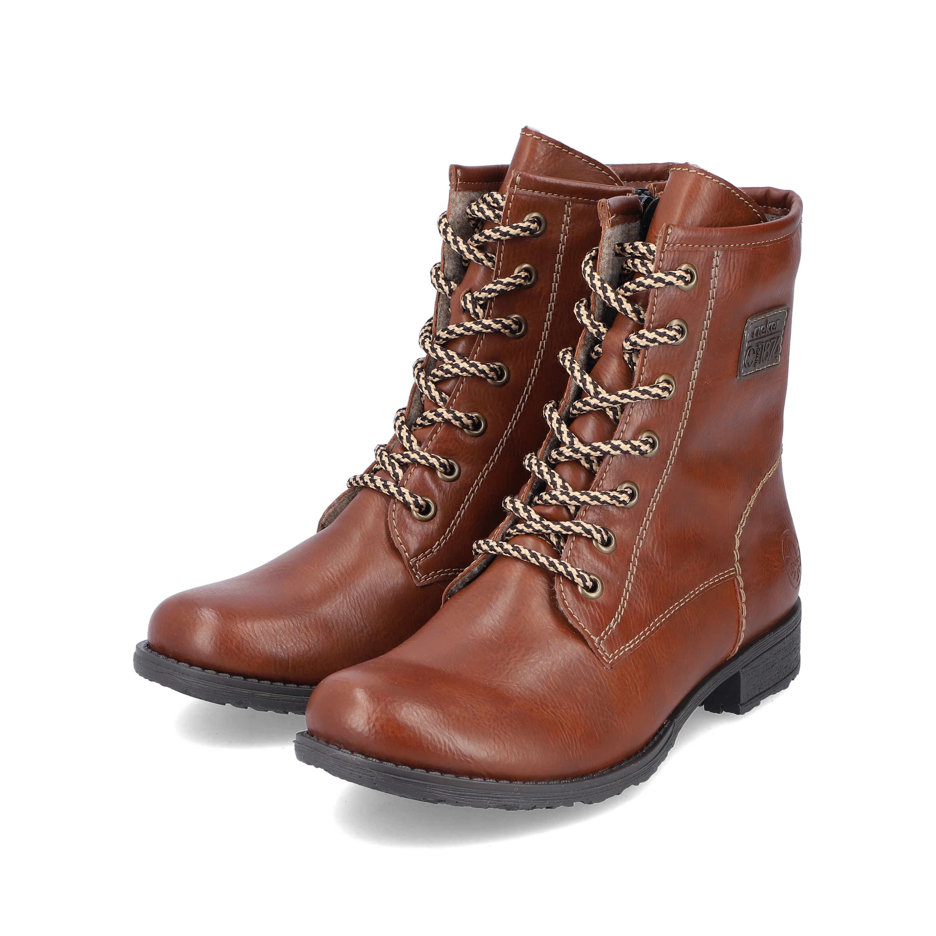 Rieker Damen Schnürstiefel fuchsbraun