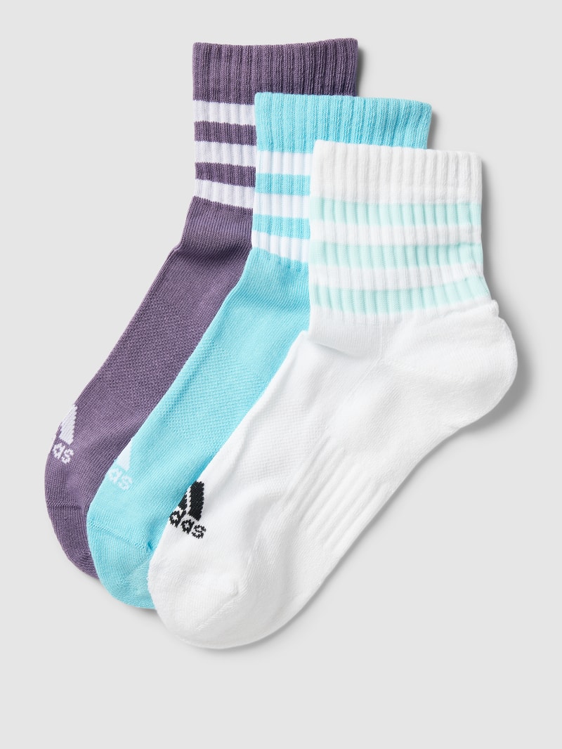Socken mit Label-Stitching im 3er-Pack in flieder