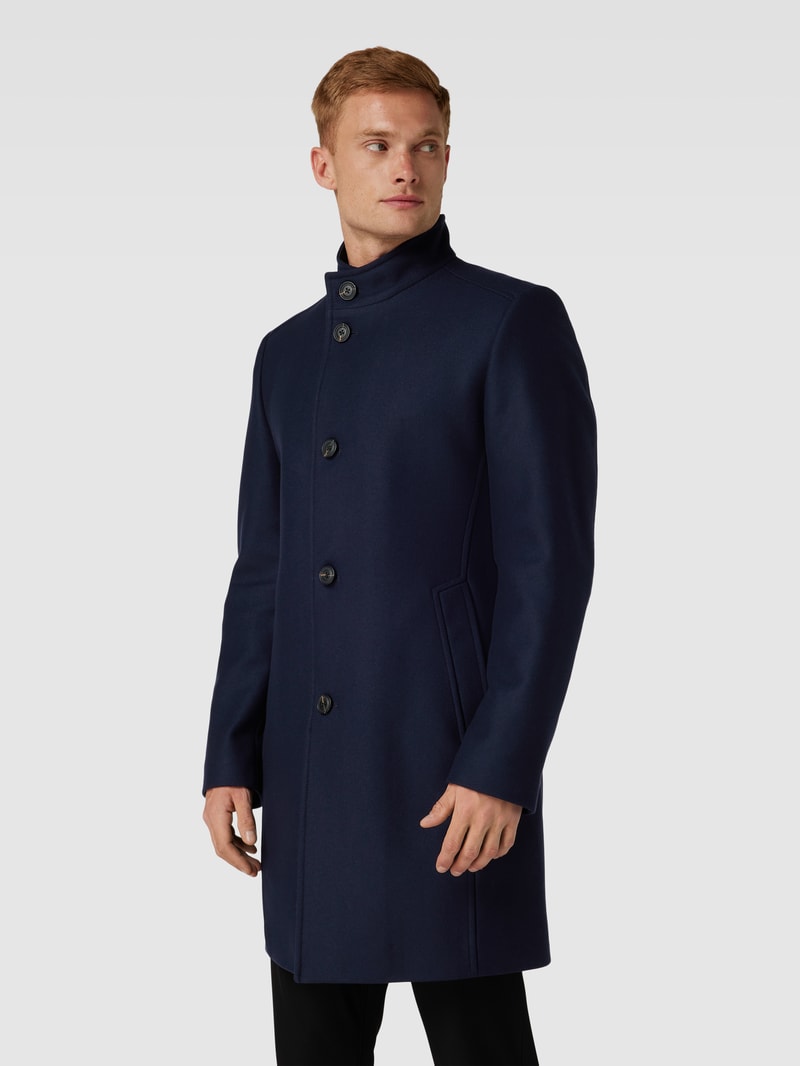 Mantel mit Leistentaschen Modell 'Mintrax' in marineblau