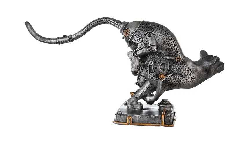 Casablanca Steampunk Poly Skulptur Gepard H=17cm silberfarben