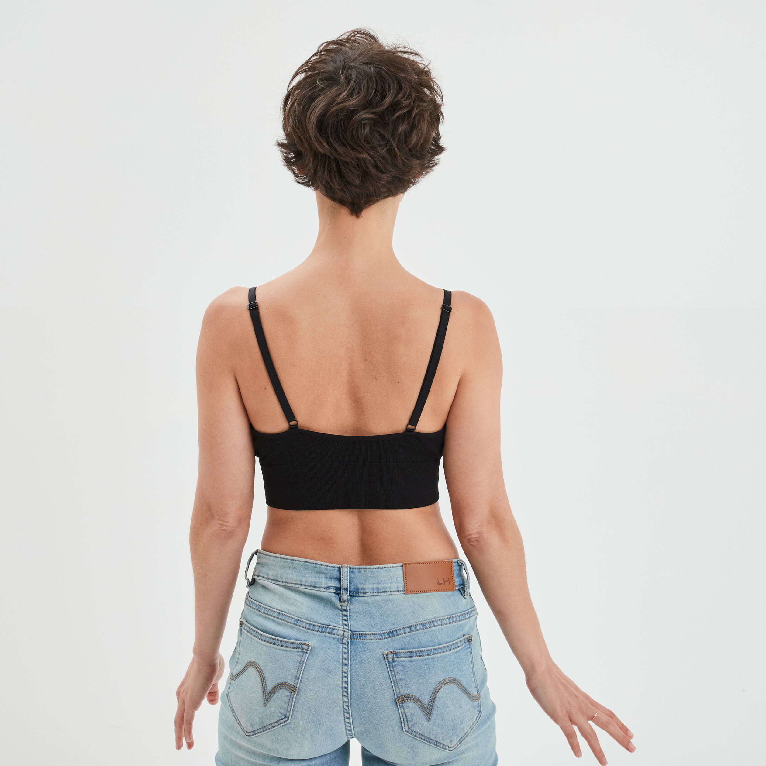 Brassière microfibre à coque noir femme | La Halle