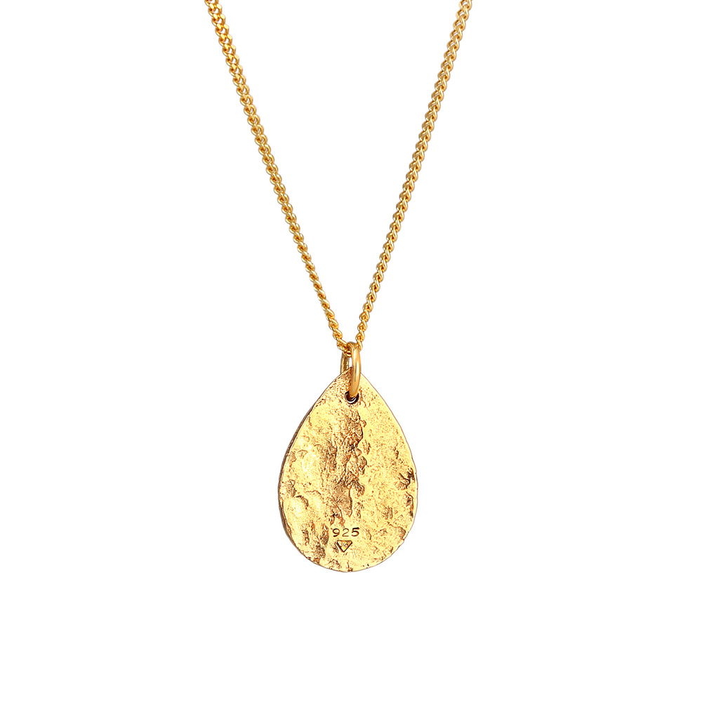 Elli Elli Collier Pendentif plaquette pour dames Vintage structuré en 925/1000 argent  Bijoux