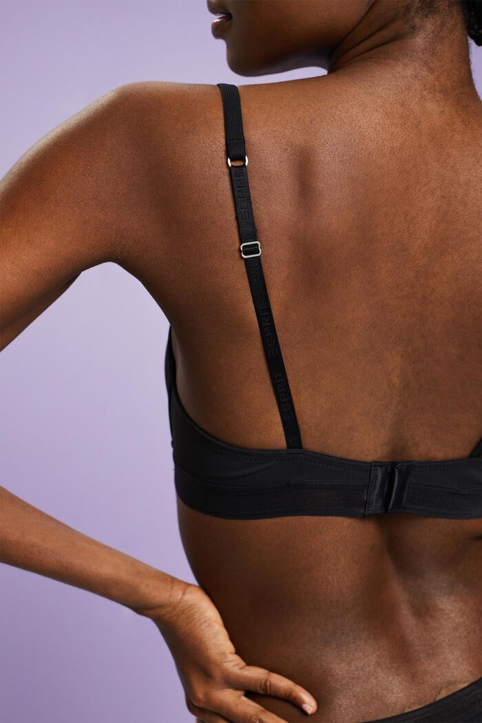 Wattierter, bügelloser BH aus Mikrofaser mit Mesh