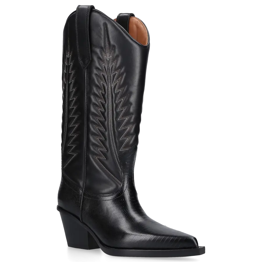 Paris Texas - Cowboystiefel TEXAN KNEE Kalbsleder - schwarz