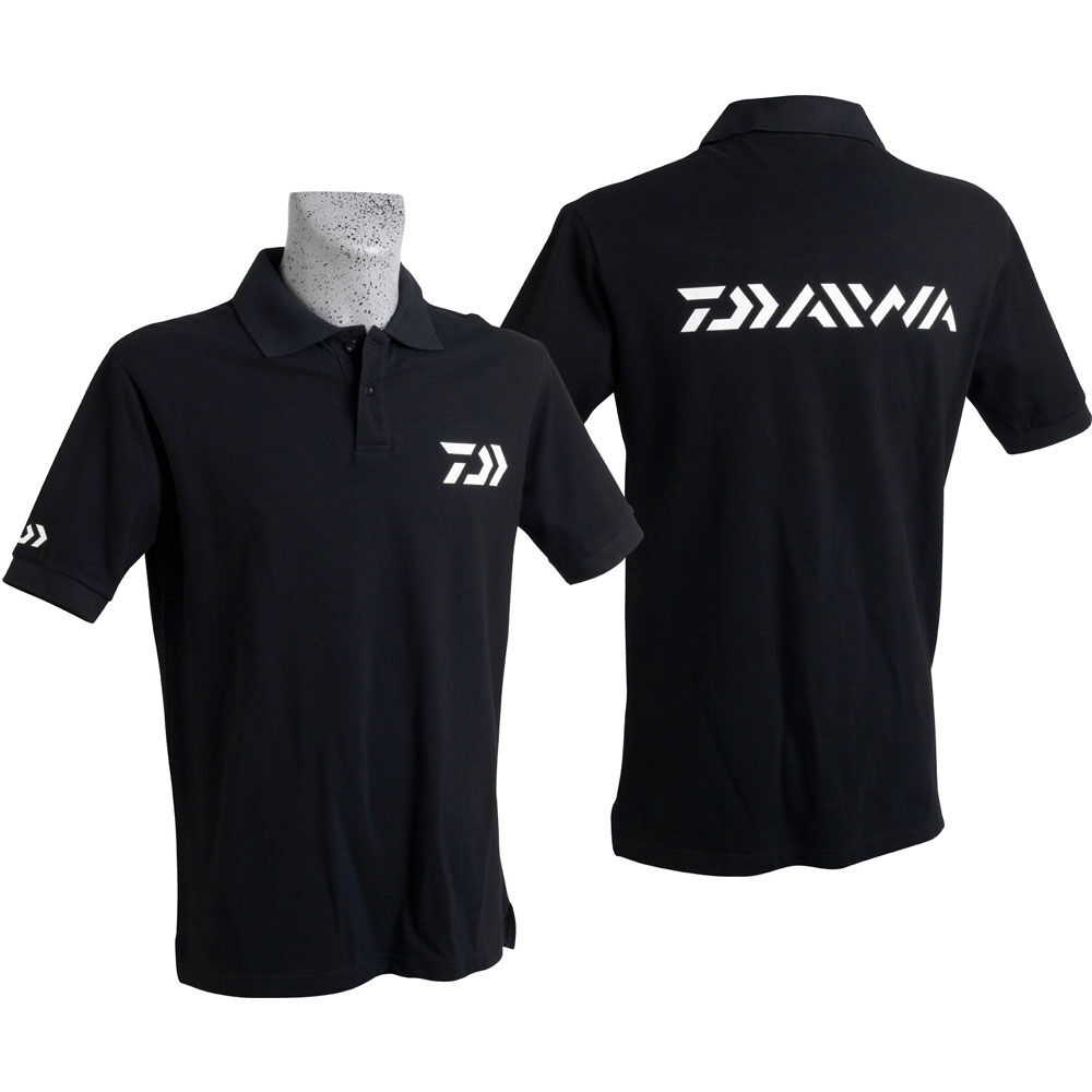 Koszulka polo Daiwa czarna z krótkim rękawem