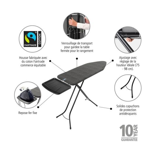 Table à repasser BRABANTIA 124x45 cm