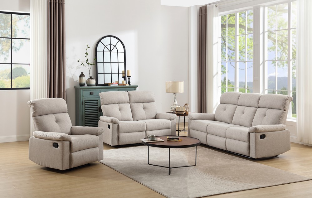 Happy Home Happyhome Polstergarnitur 3tlg. mit 5 Relaxfunktionen HSP95-BEI beige