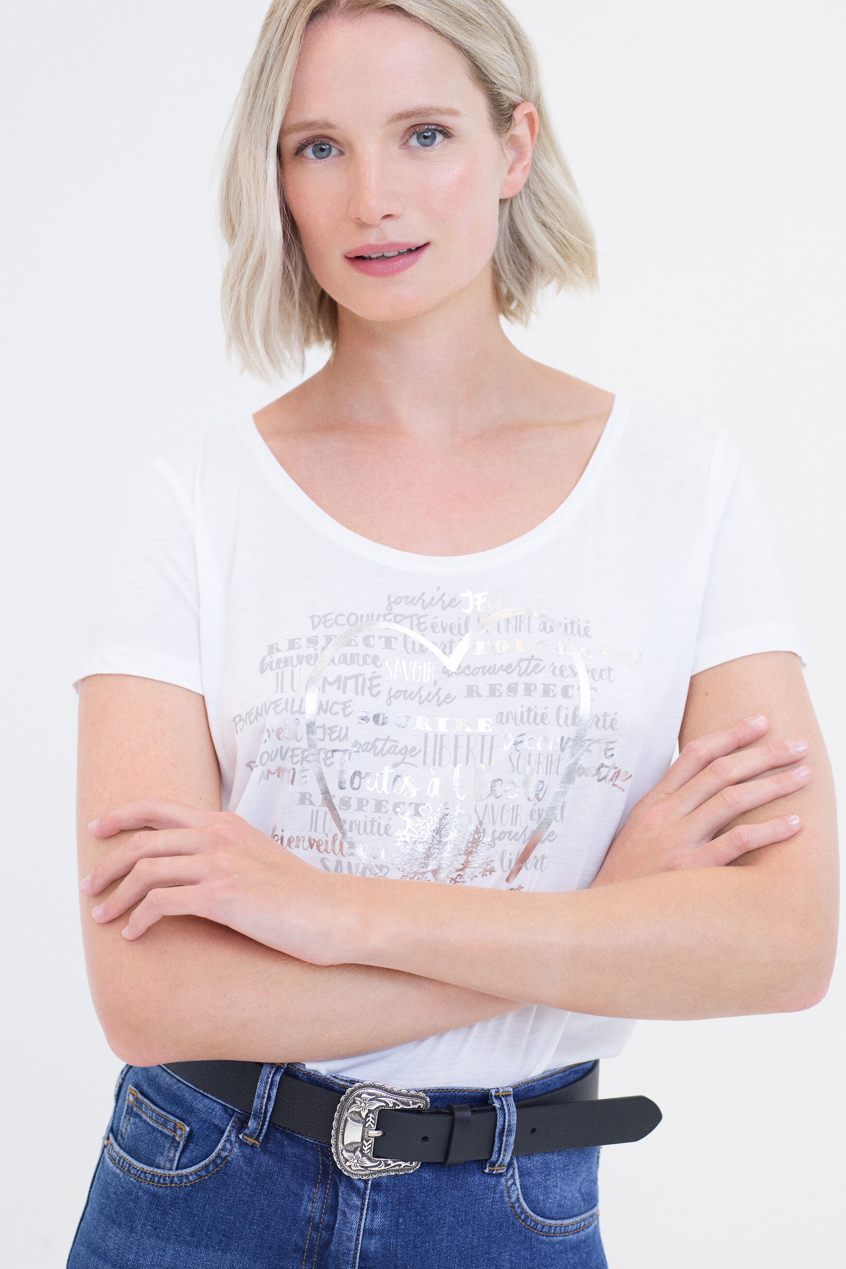 T-shirt Sheila blanc femme